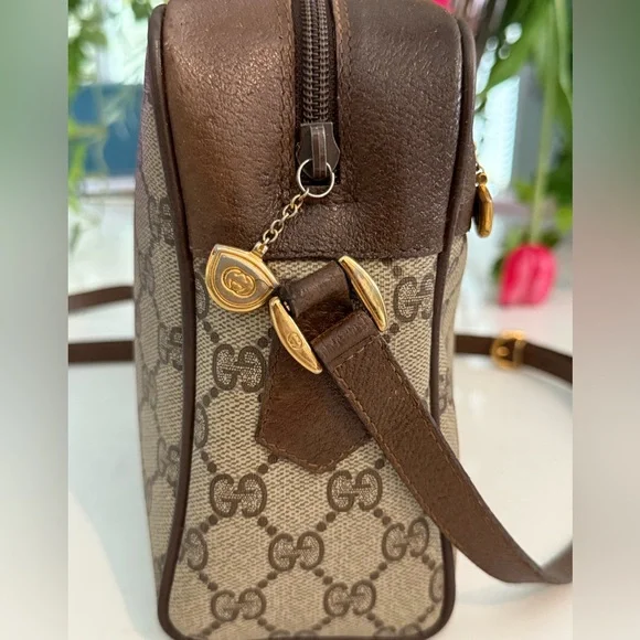 GUCCI Sherri Line GG Crossbody Ophedia Bag ~ Cloth & Leather PVC ~ VINTAGE - Picture 10 of 14